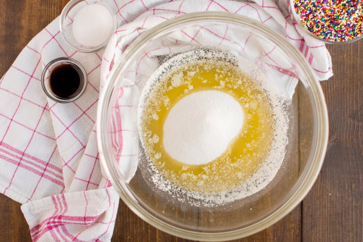 melted butter and sugar