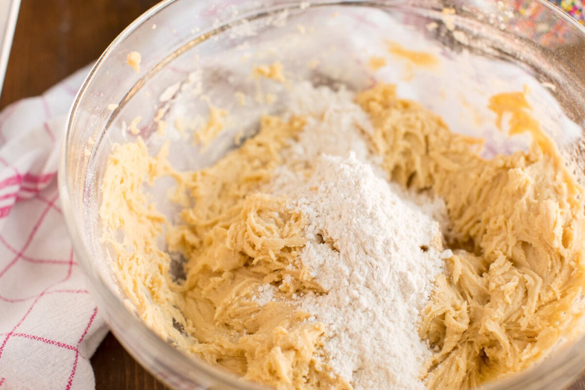 mixing cookie dough