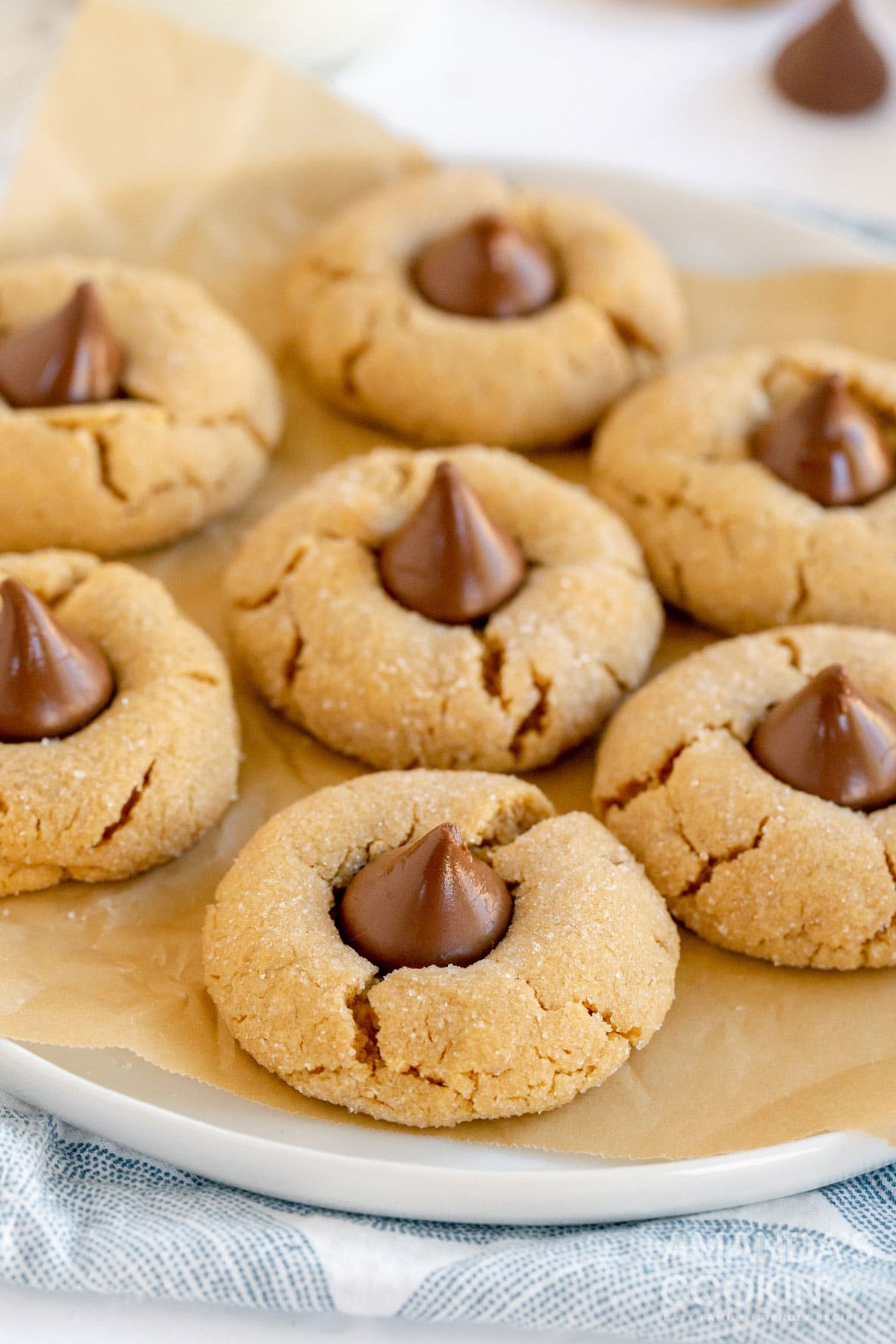 plate of peanut butter blossoms
