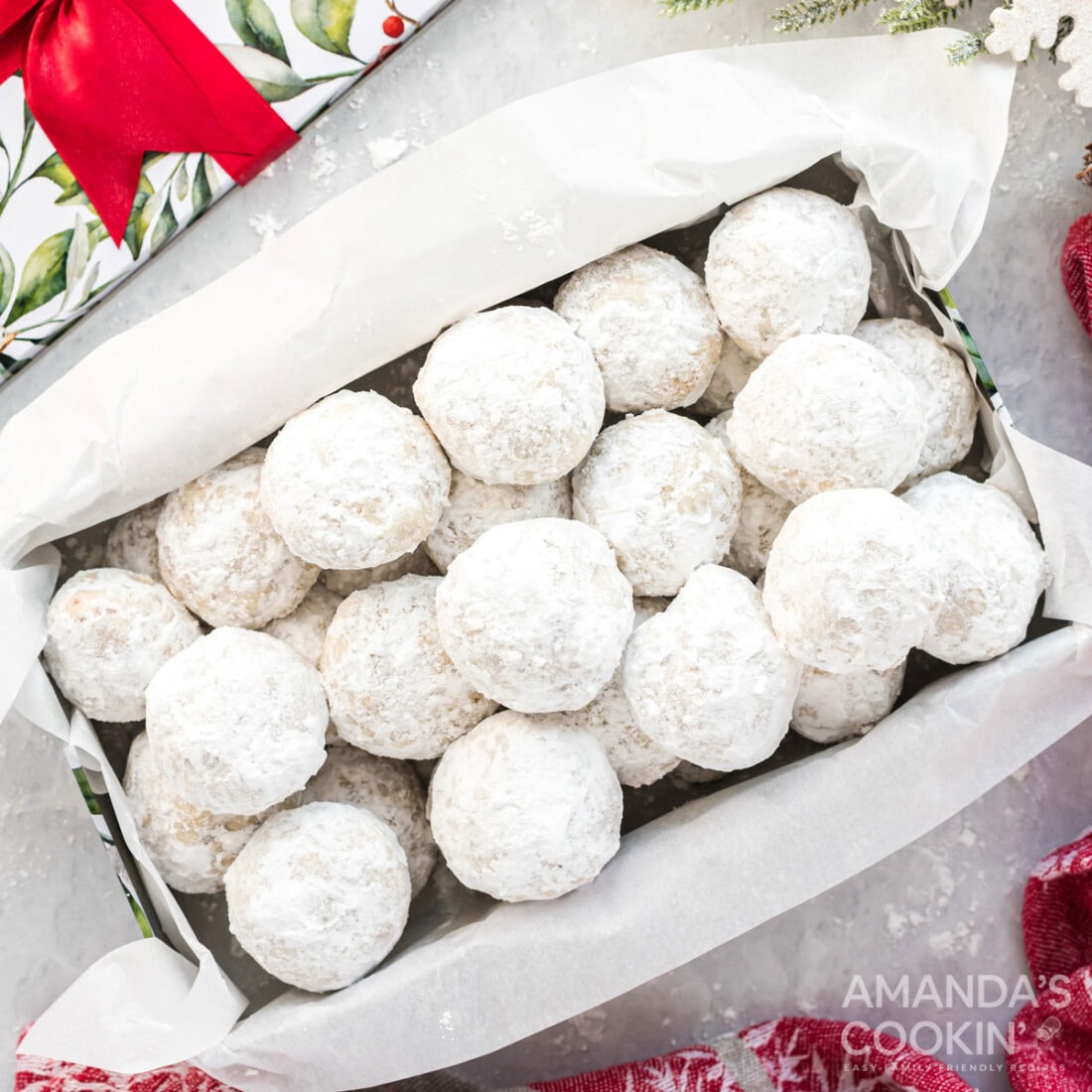 box of snowball cookies