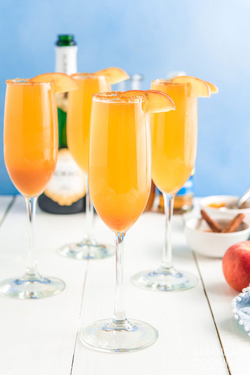 Caramel Apple Mimosas - Amanda's Cookin' - Cocktails