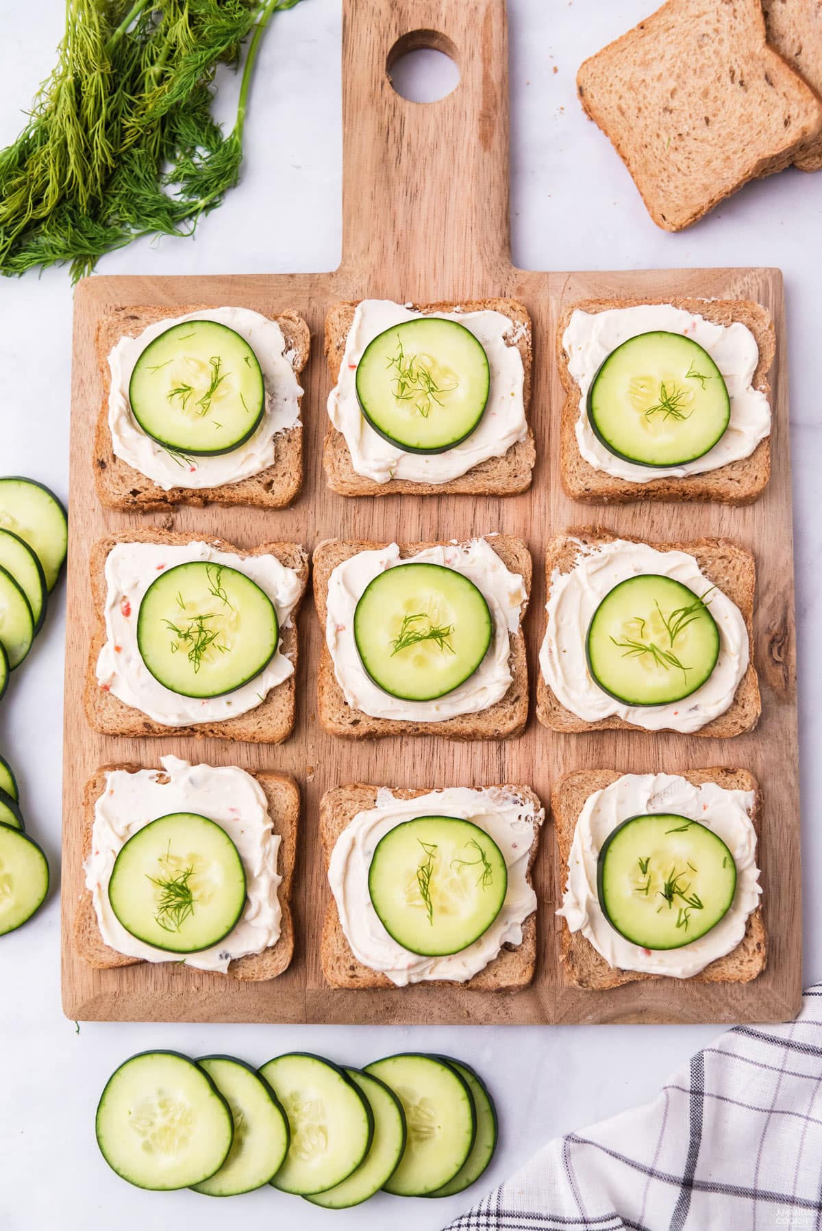 Mini Cucumber Sandwiches - Amanda's Cookin' - Apps & Finger Foods