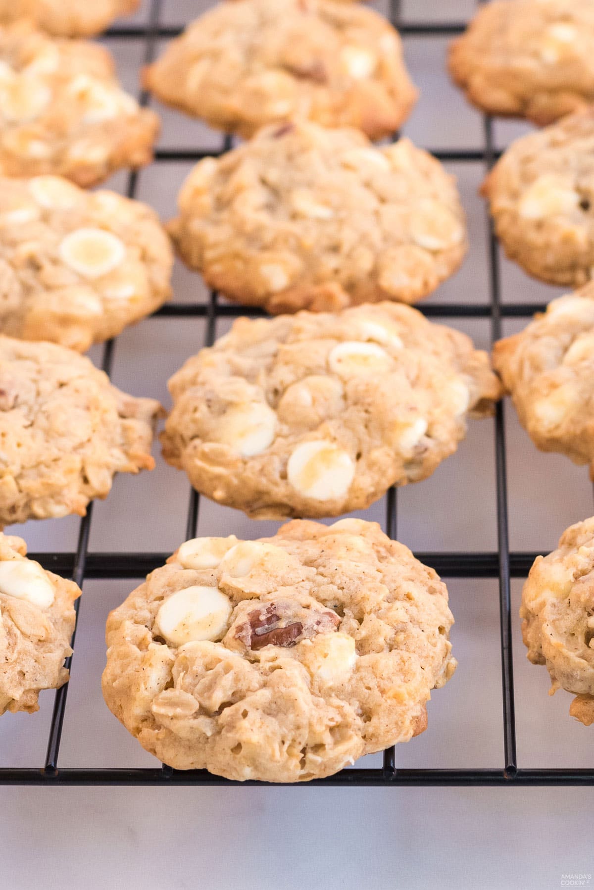 banana cookies on a wire rack