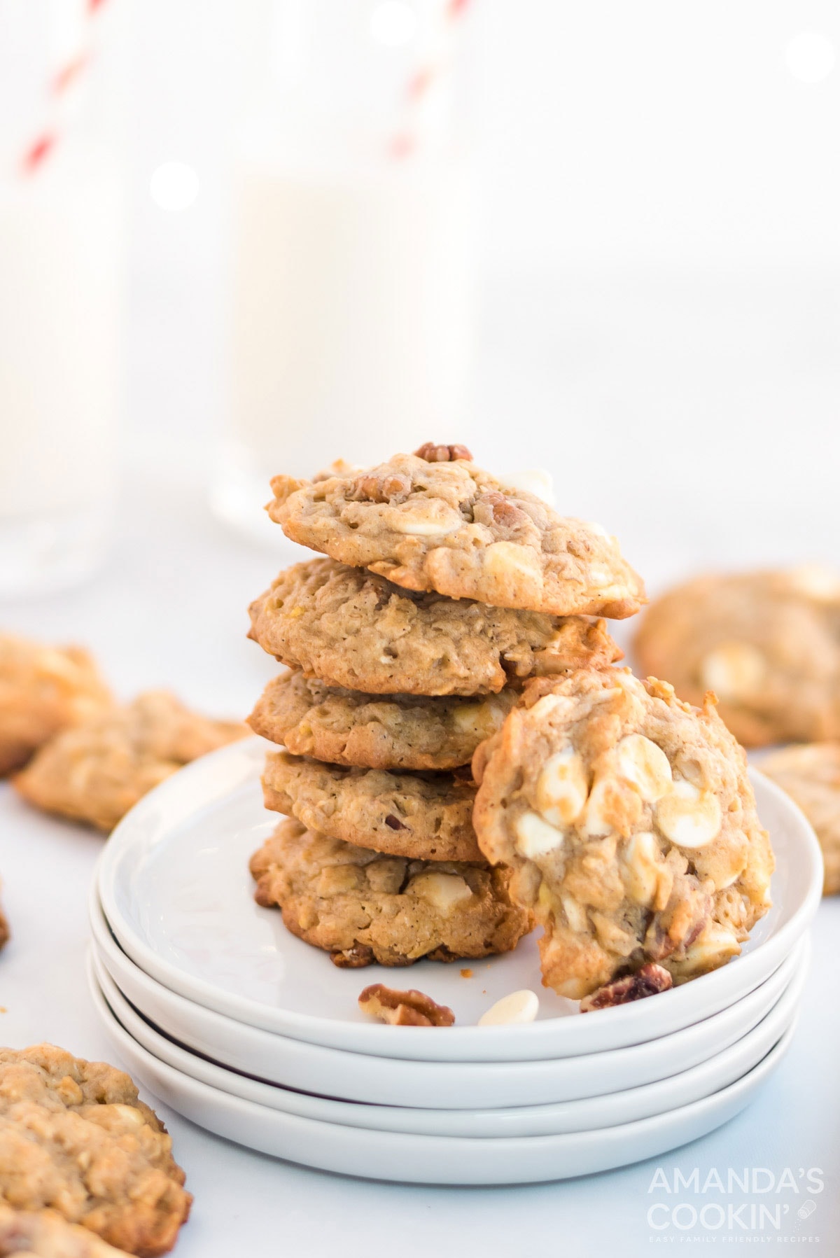 banana cookies on a plate