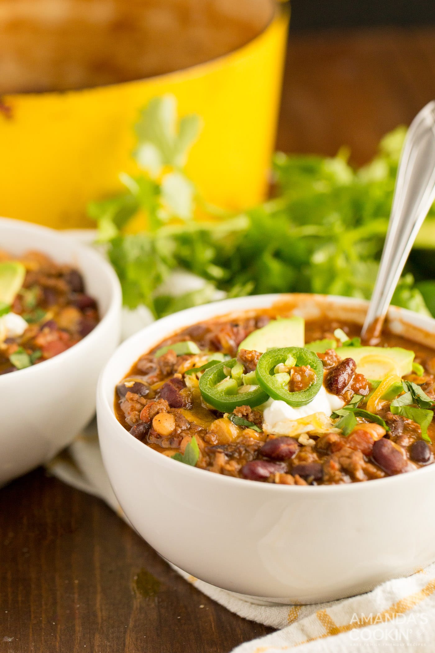 3 Bean Chili Recipe - Amanda's Cookin'