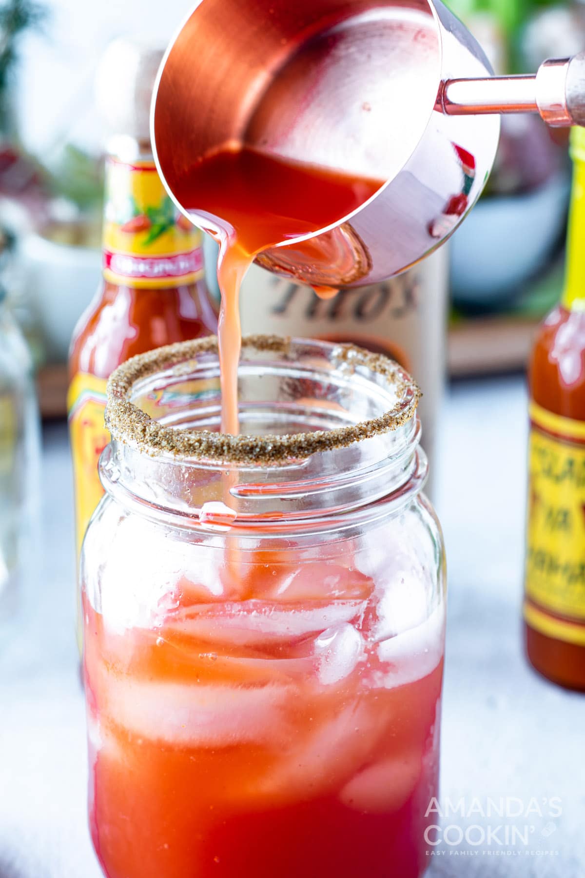 add tomato juice to jar