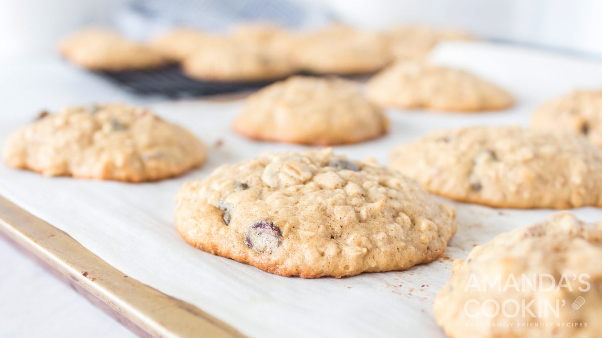 Oatmeal Cookies on parchment