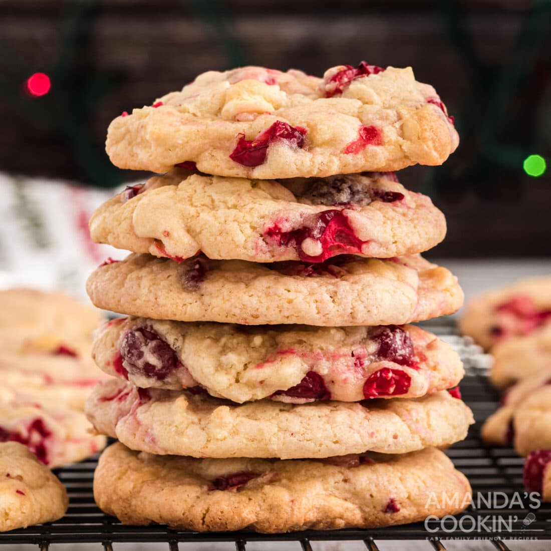 stack of White Chocolate Cranberry Cookies