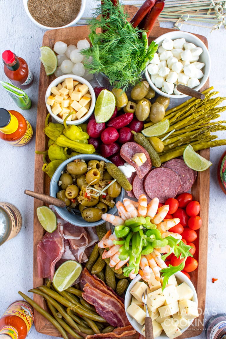 Bloody Mary Charcuterie Board - Amanda's Cookin' - Apps & Finger Foods