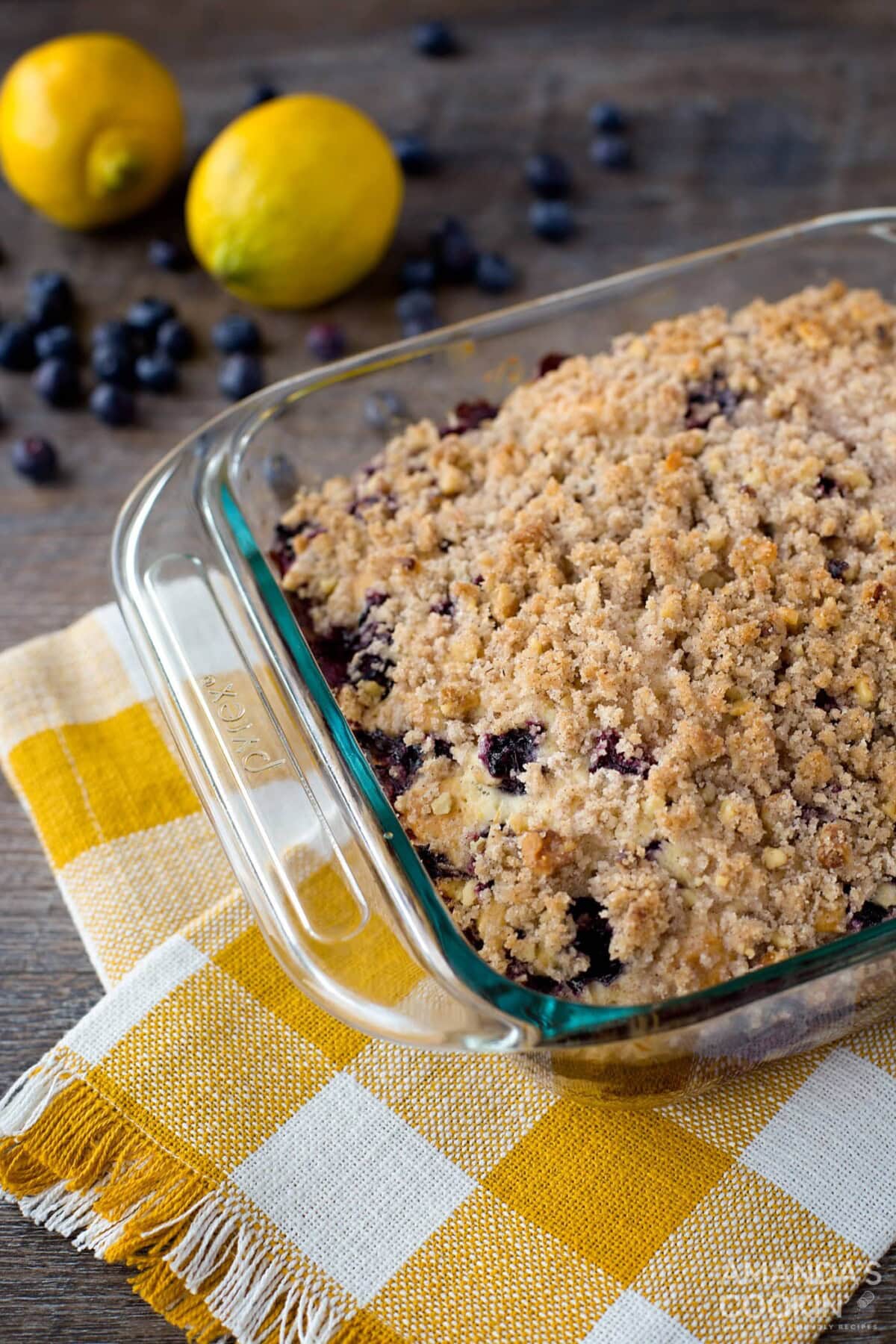pan of blueberry cake