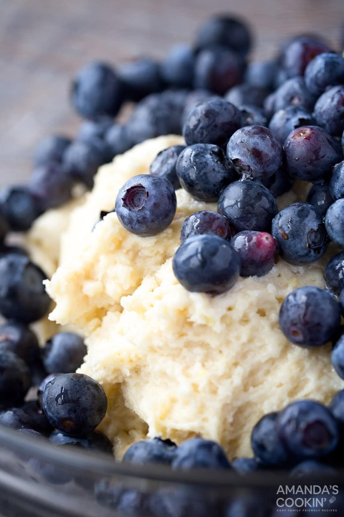 Blueberry breakfast cake, coffee cake, whatever you want to call it, it's overflowing with blueberries and absolutely delicious. #blueberrycake #blueberrycoffeecake #blueberrybuckle #blueberrydessert #blueberries #coffeecake #coffeecakerecipes #breakfastcake #recipesforblueberries blueberry in cake batter