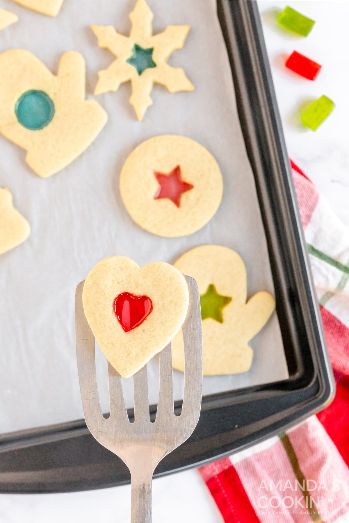 spatula lifting a cookie