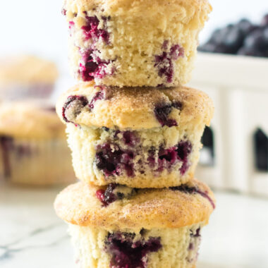 stack of blueberry muffins