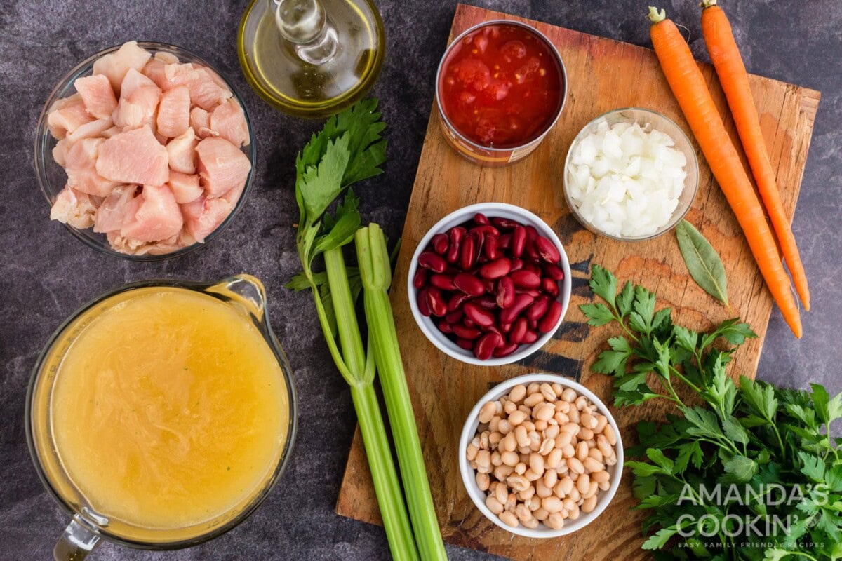 ingredients for chicken bean soup