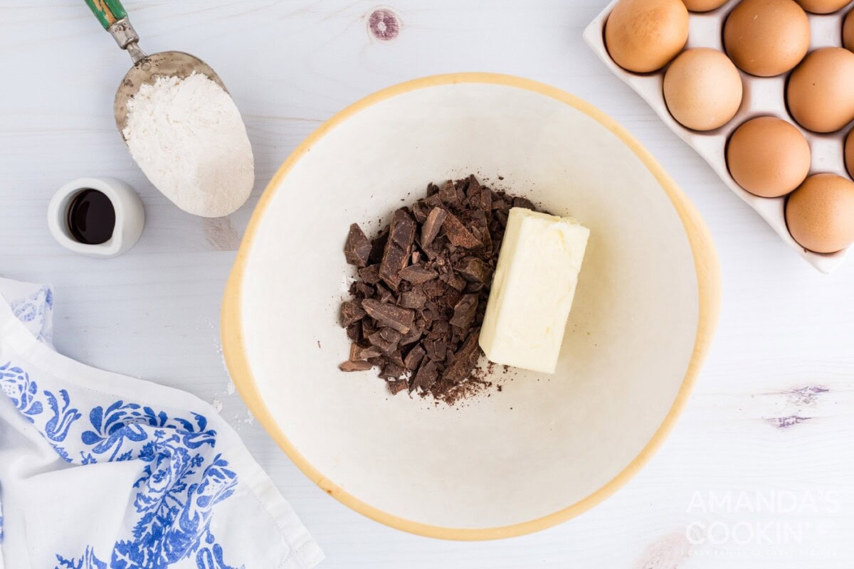butter and chocolate in a bowl