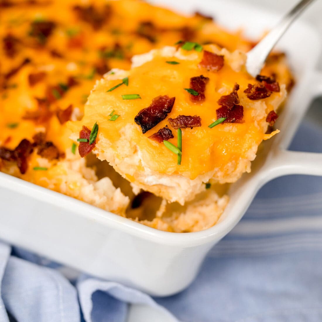 Loaded Mashed Potato Casserole - Amanda's Cookin' - Vegetables