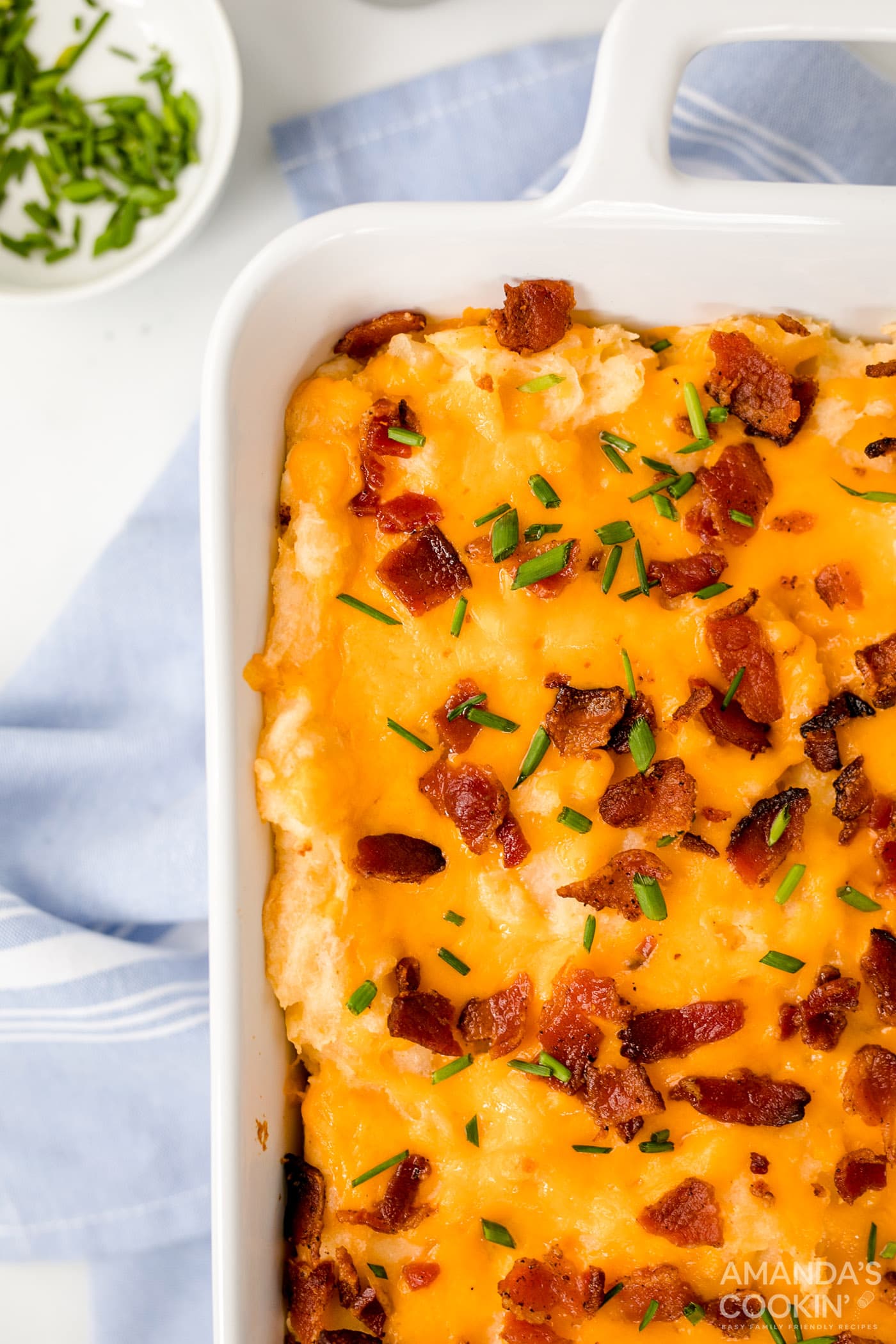 Loaded Mashed Potato Casserole - Amanda's Cookin' - Vegetables