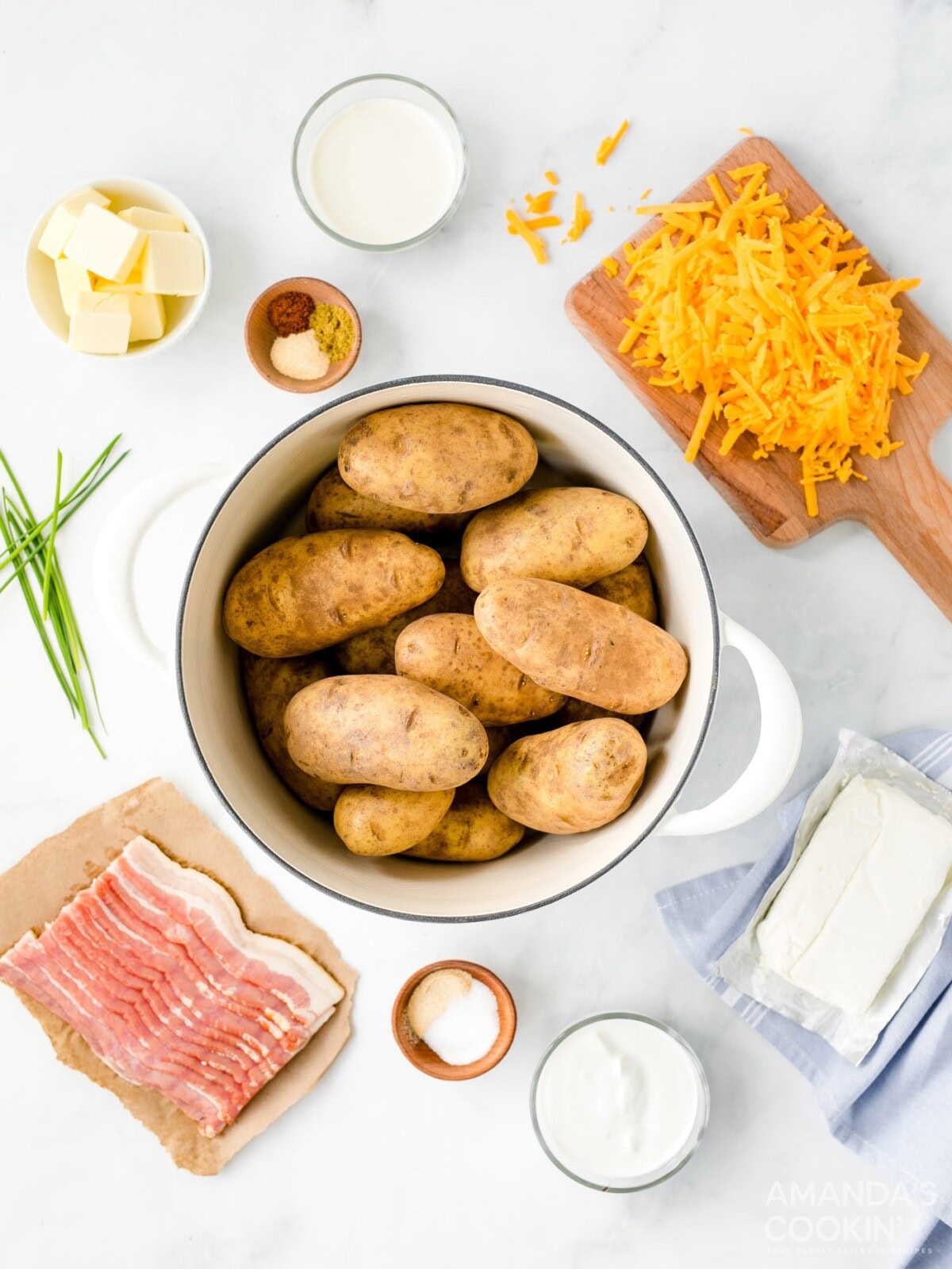 ingredients needed for loaded mashed potato casserole