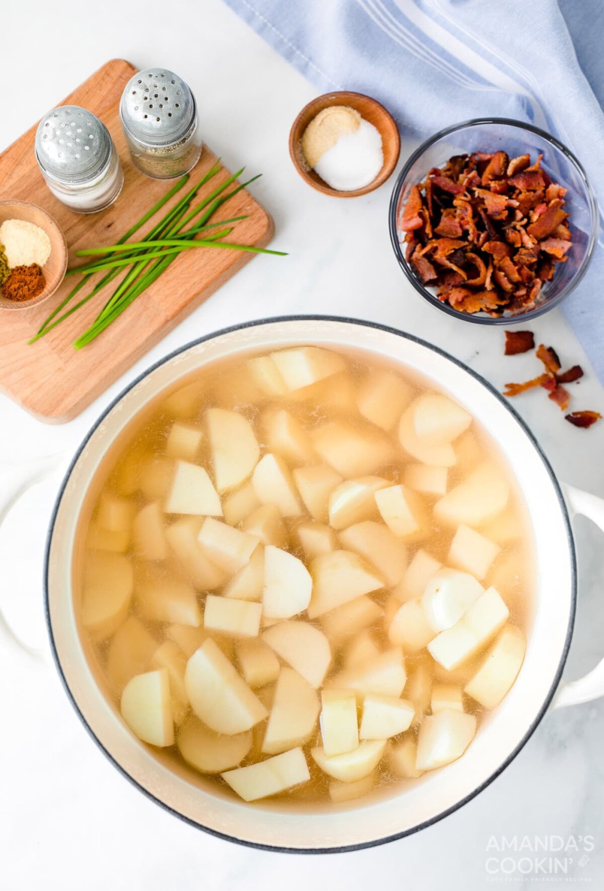 potatoes in a pot