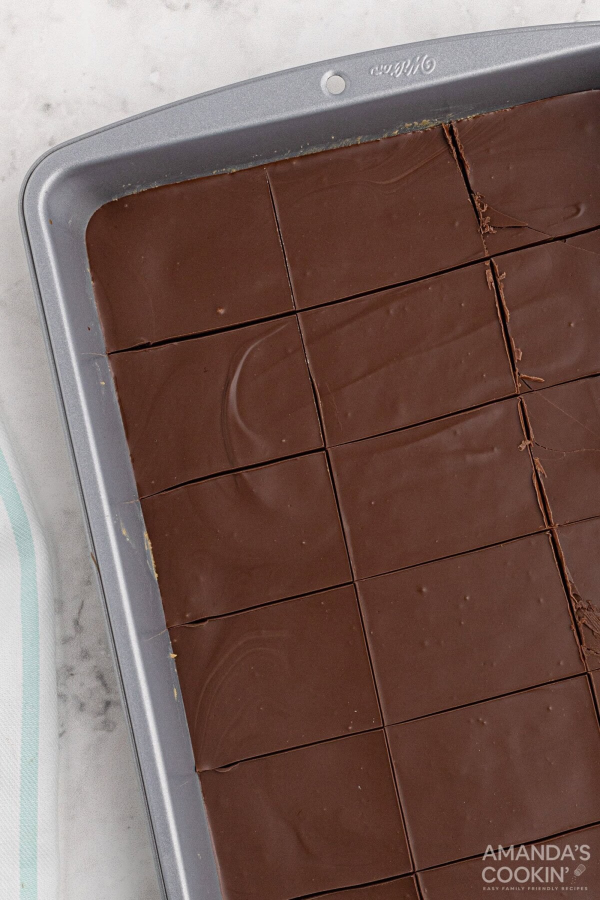 peanut butter bars in pan