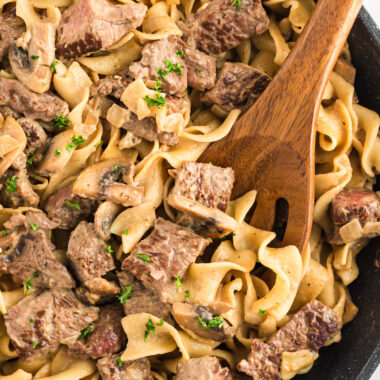 pan of beef stroganoff