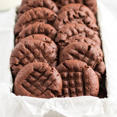 chocolate peanut butter cookies in a box