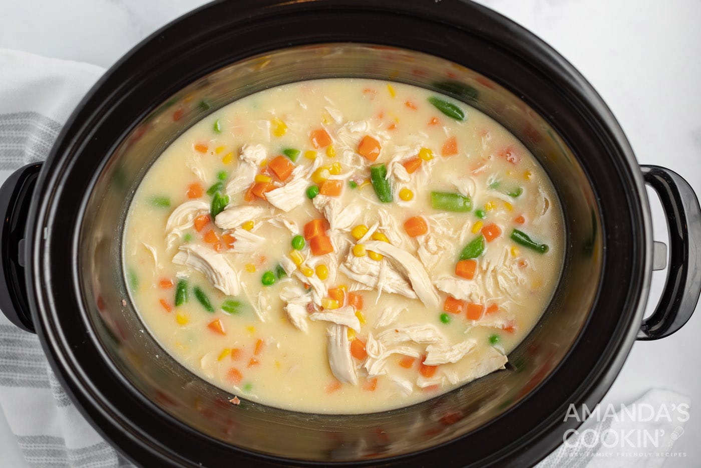 vegetables and chicken in crockpot