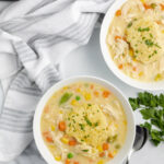 2 bowls of chicken and dumplings