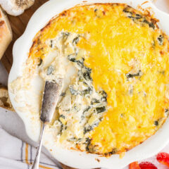 spinach dip in a dish
