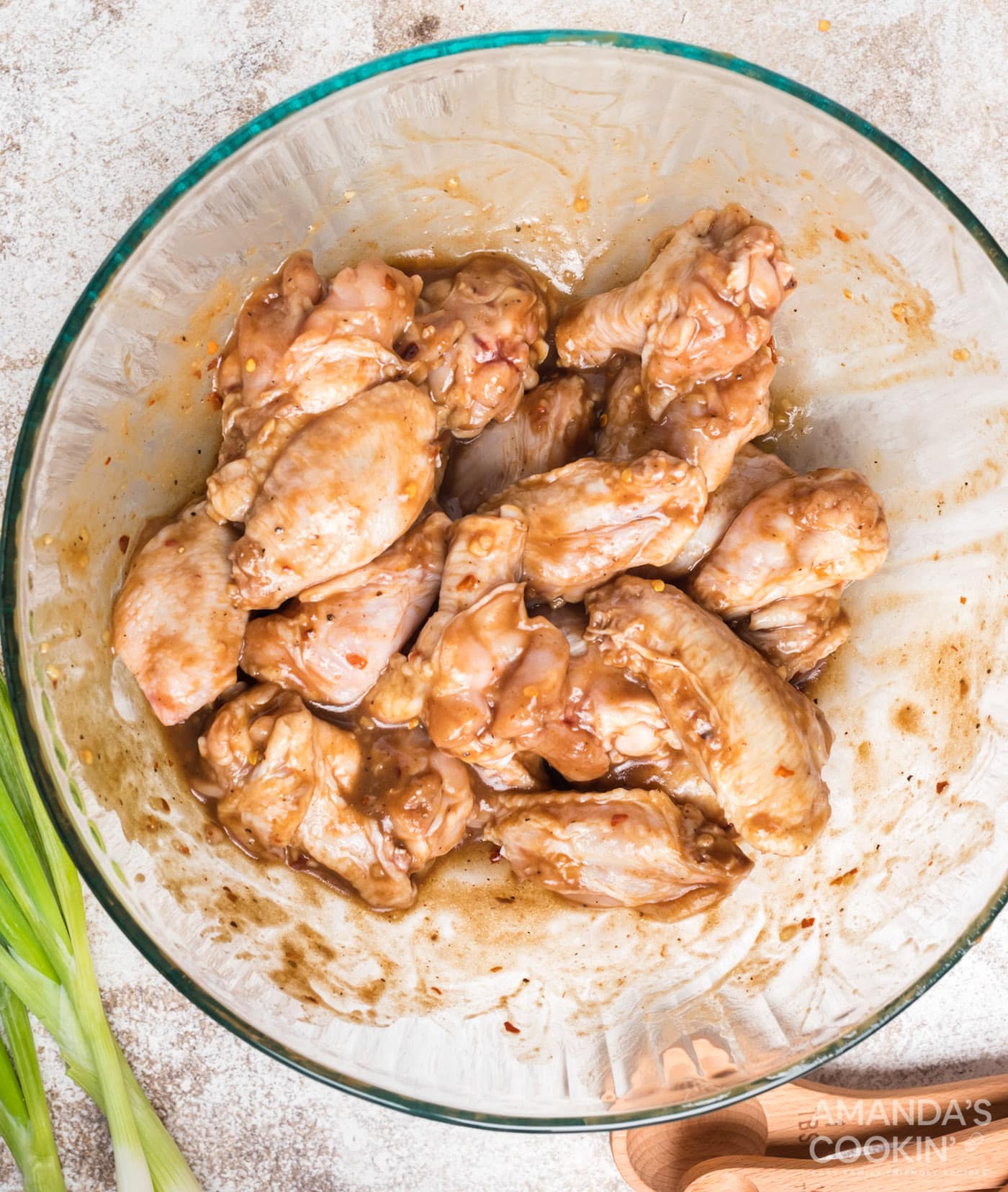 add chicken to marinade mixture and toss to coat
