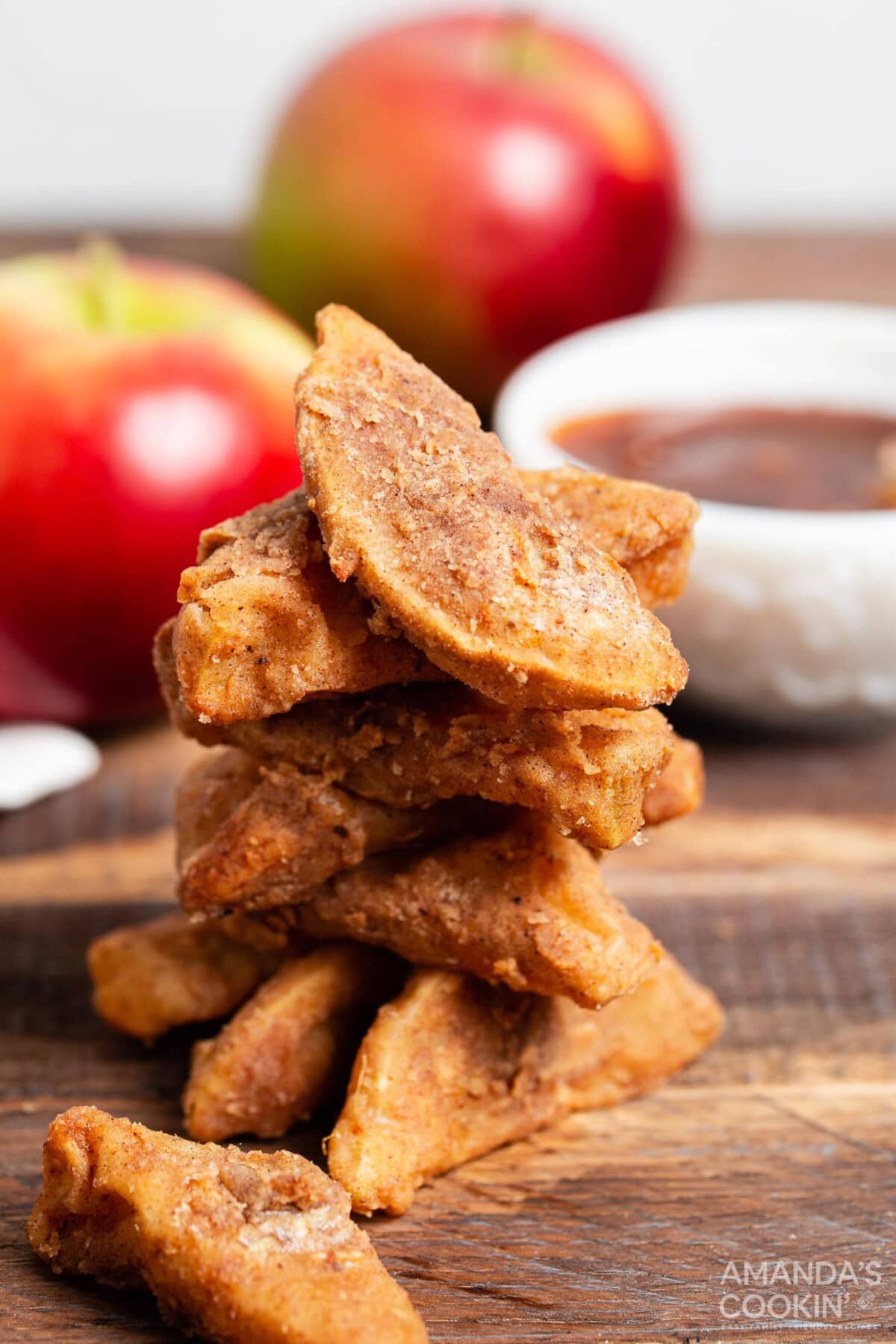 pile of Air Fryer Apple Fries