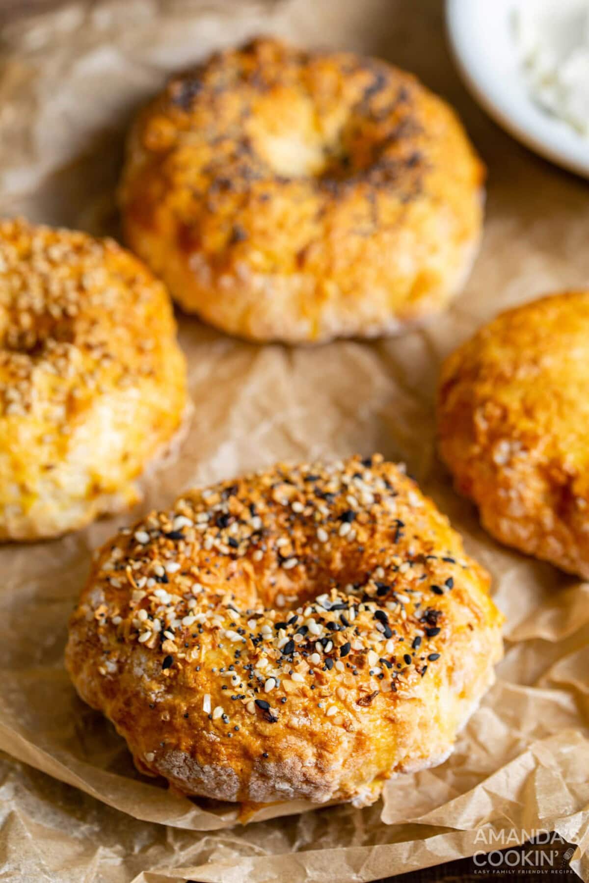 bagels on parchment paper
