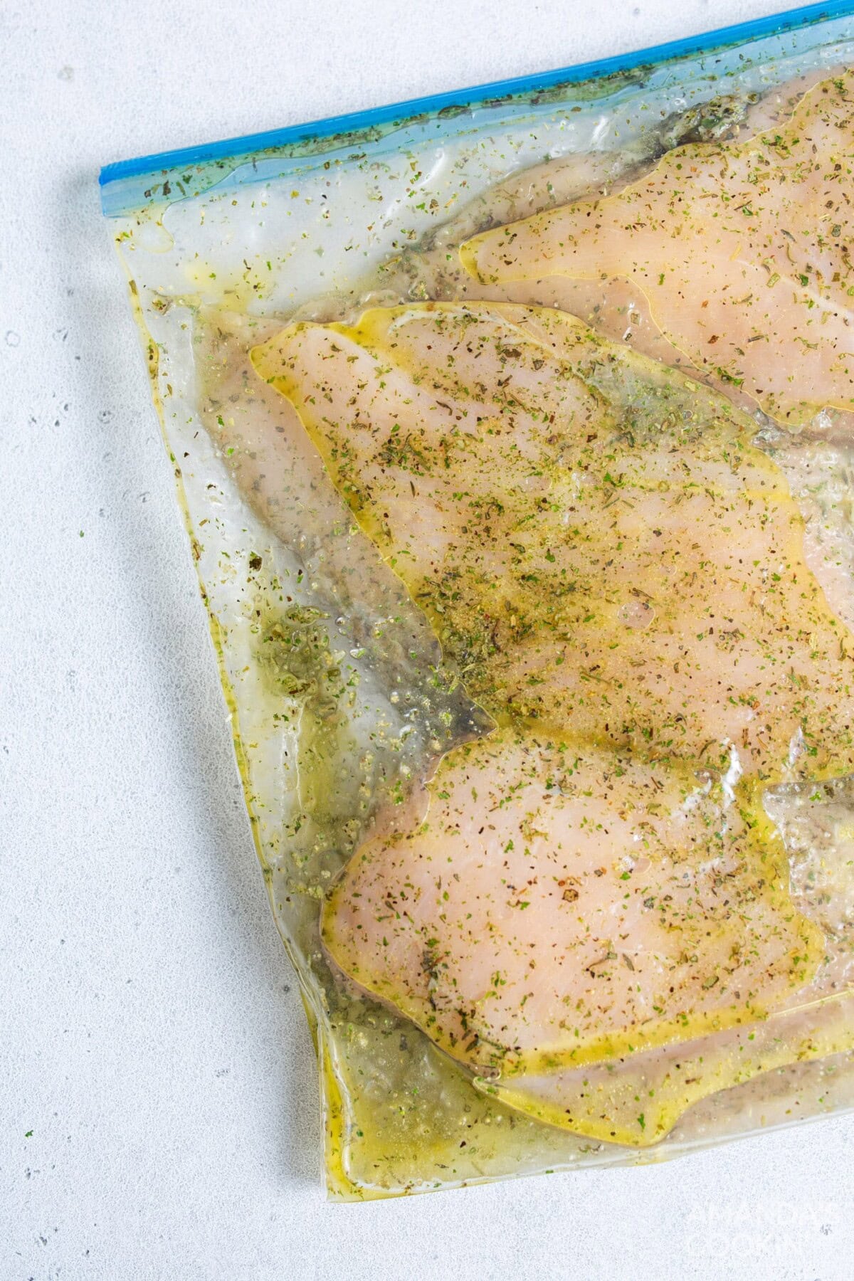 seasoned chicken in a bag