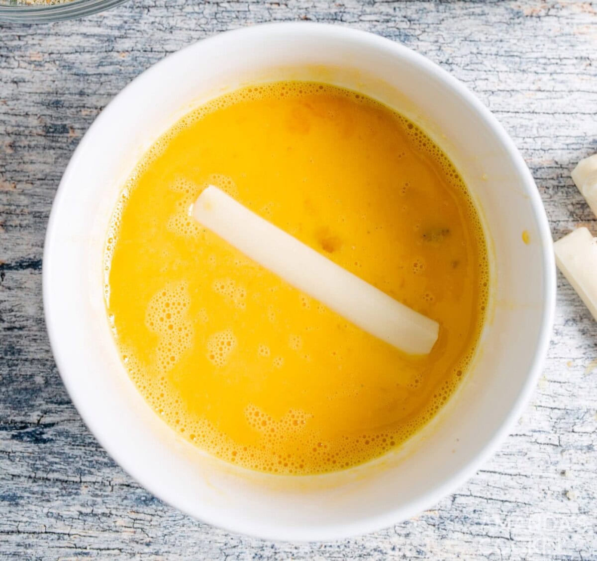 dipping cheese in egg wash