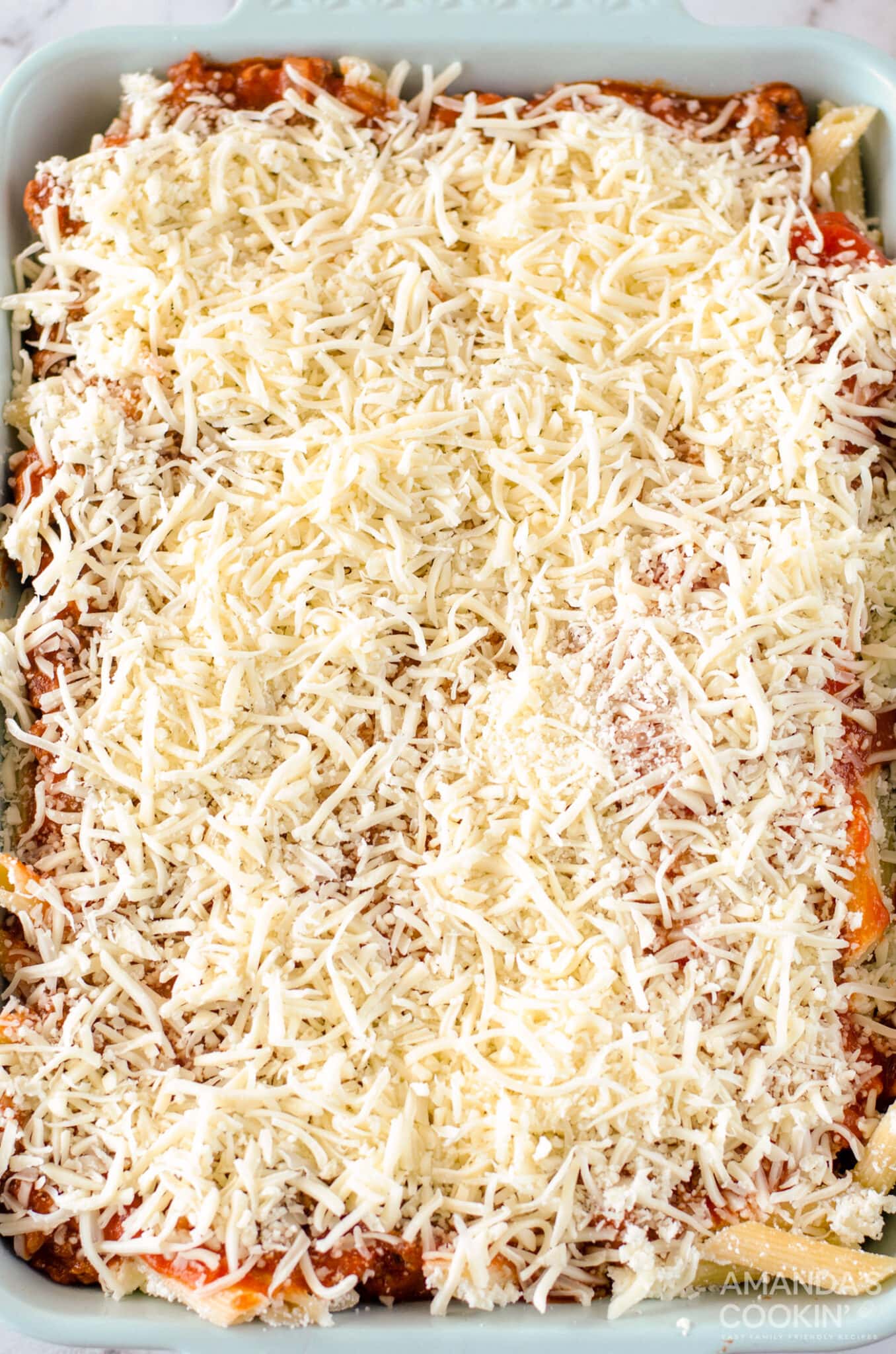 baked ziti before its been cooked