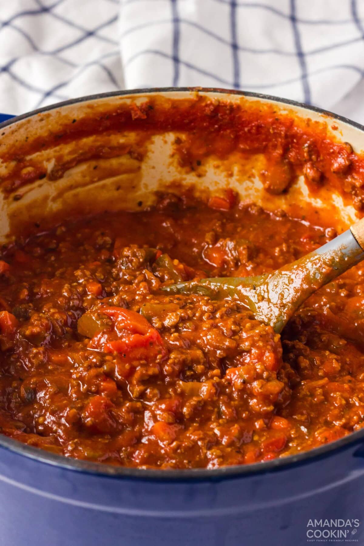 pot of bolognese sauce