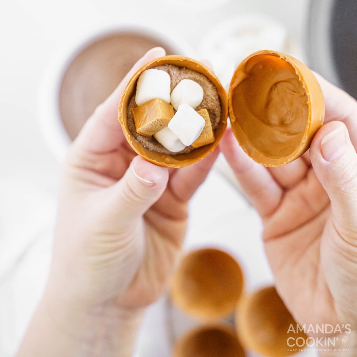 putting hot chocolate bomb together