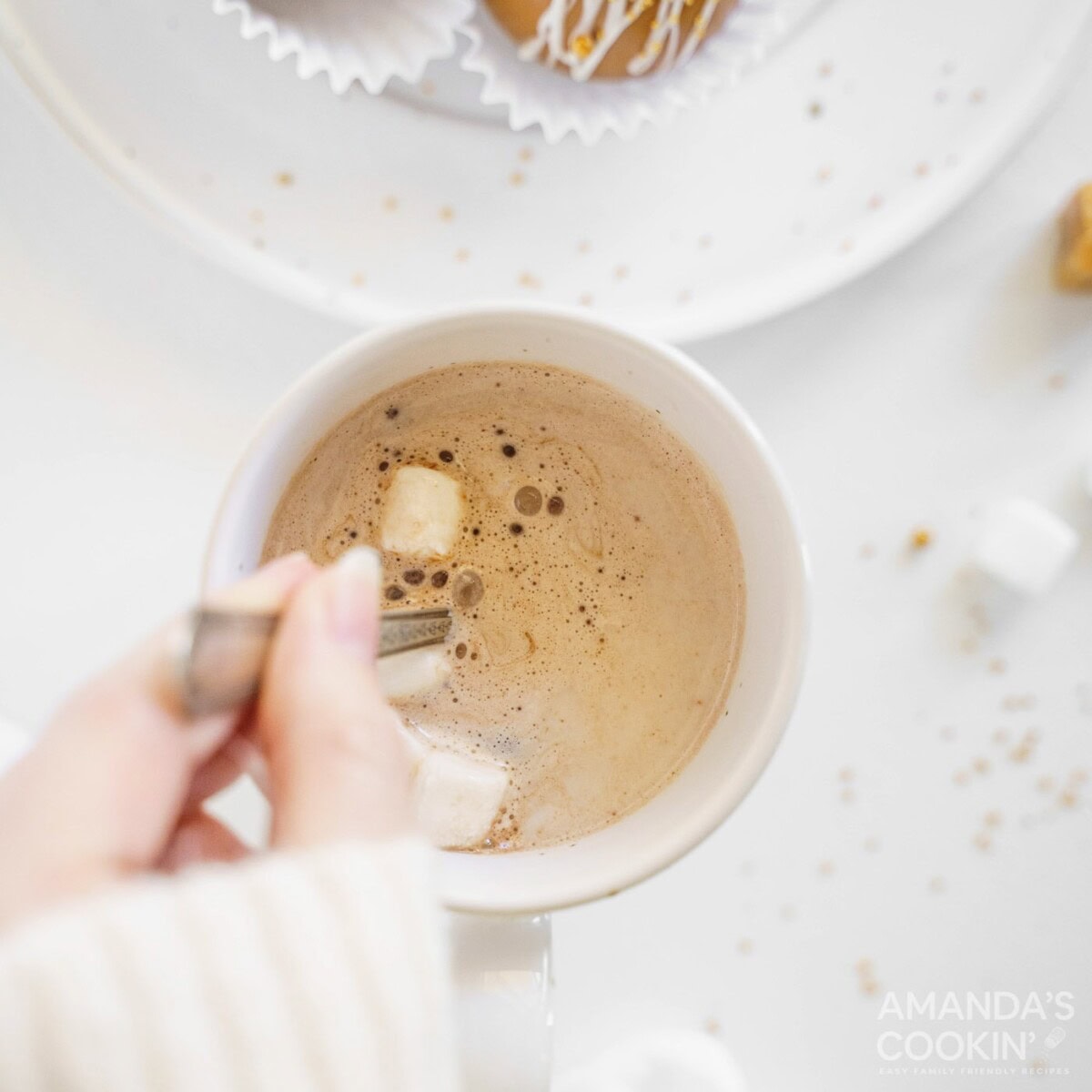 stirring hot cocoa
