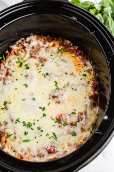 Crockpot Lasagna - Amanda's Cookin' - Slow Cooker