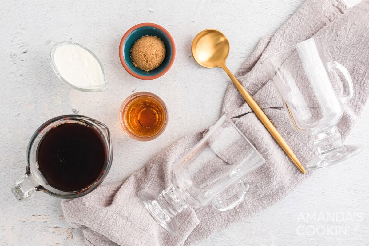 ingredients for Irish coffee