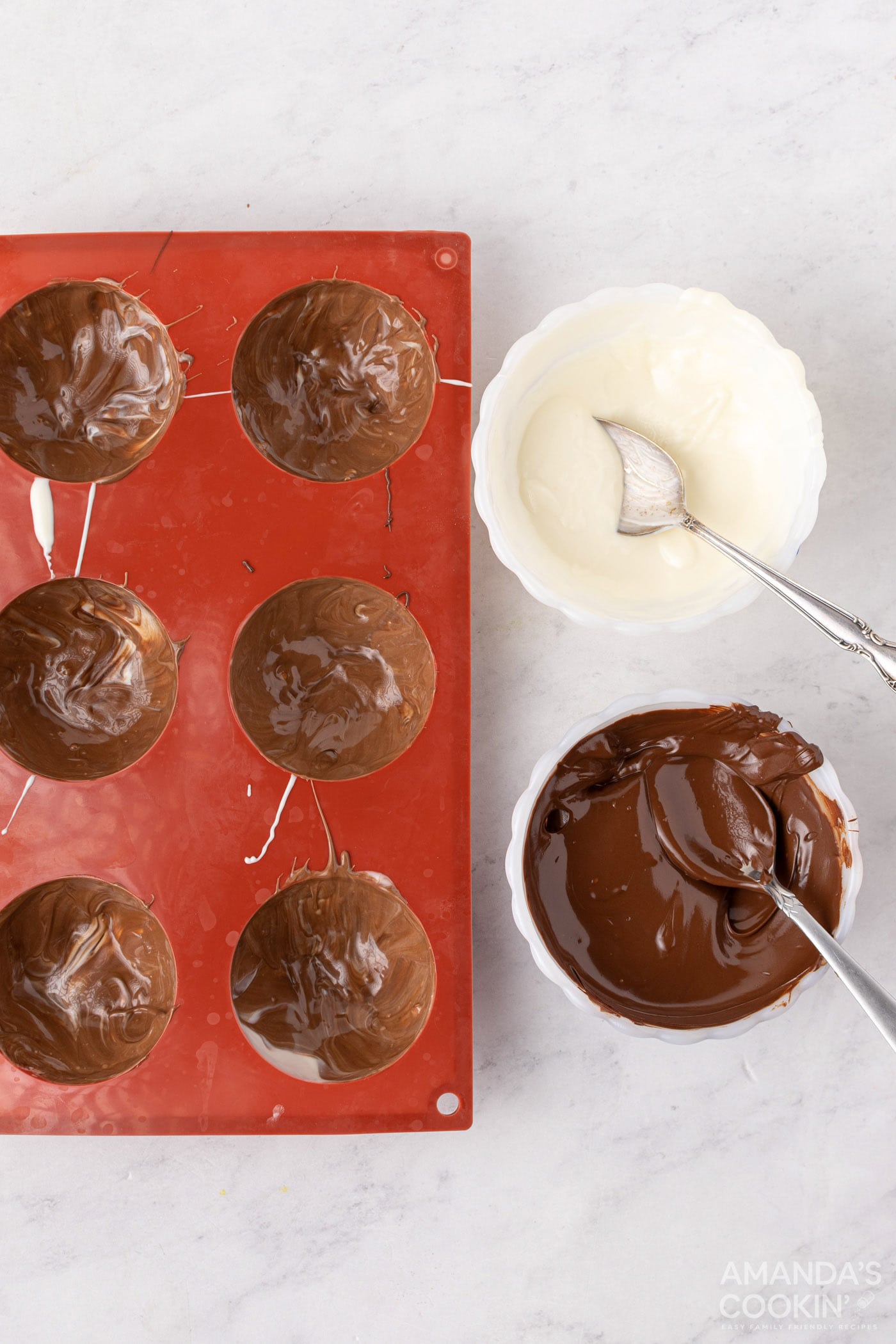 chocolate in hot cocoa bomb molds