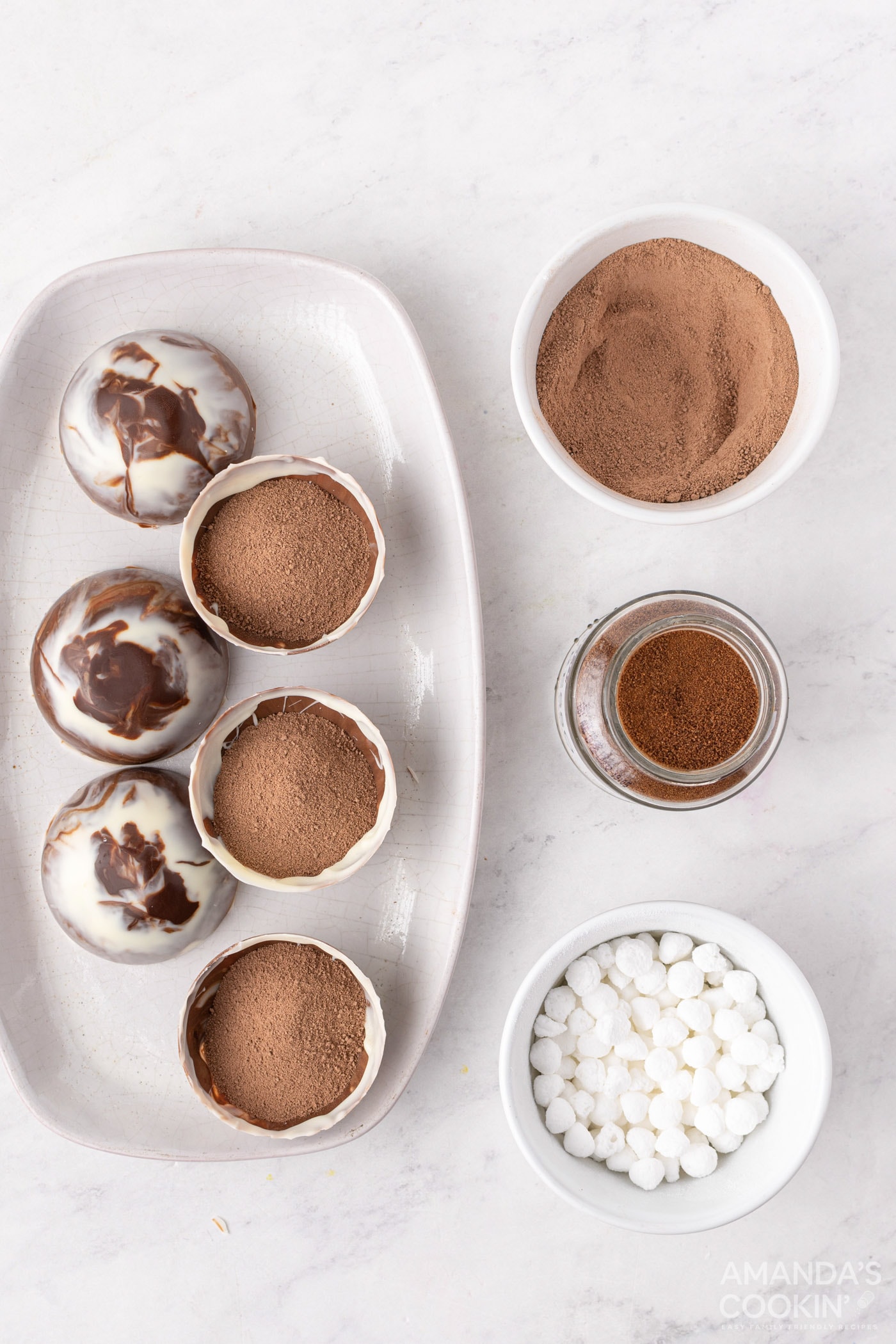 hot cocoa mix in bomb molds
