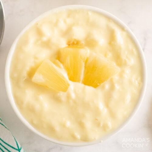 pineapple yogurt dessert in a ramekin