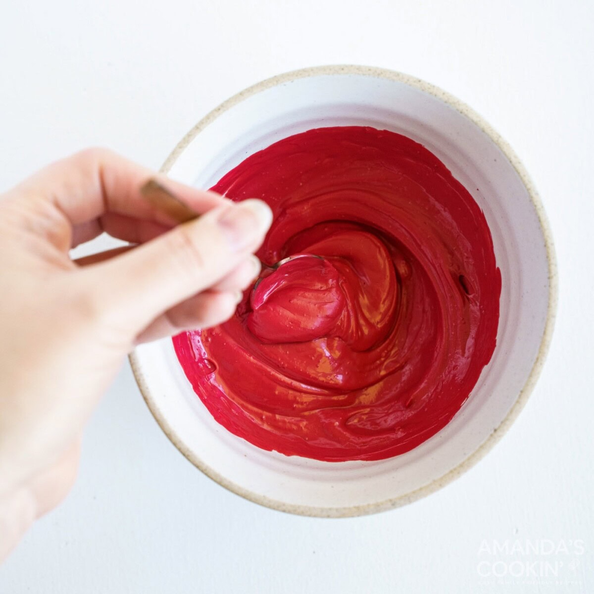 stirring melted candy melts