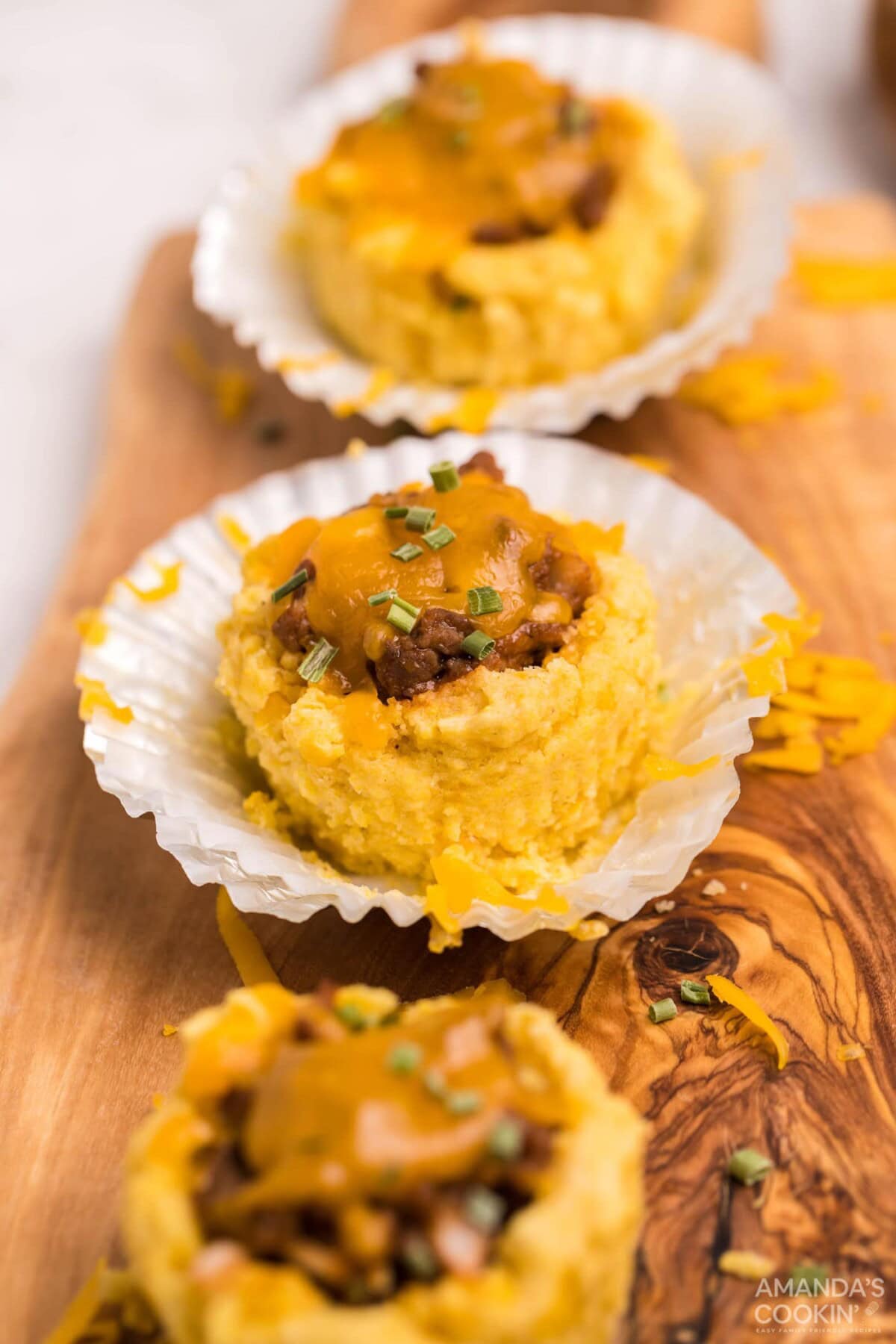 Sloppy Joe Corn Muffins in paper liners