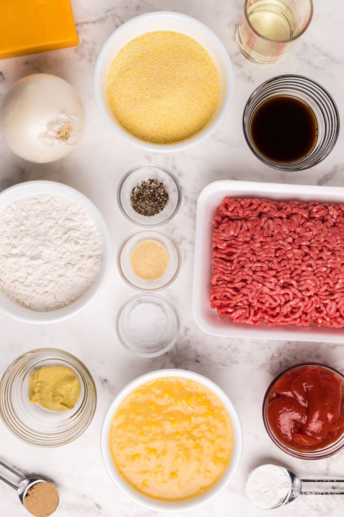ingredients for Sloppy Joe Corn Muffins