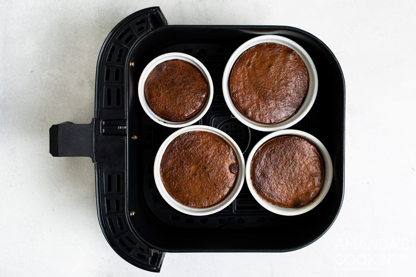 brownies in ramekins in the air fryer