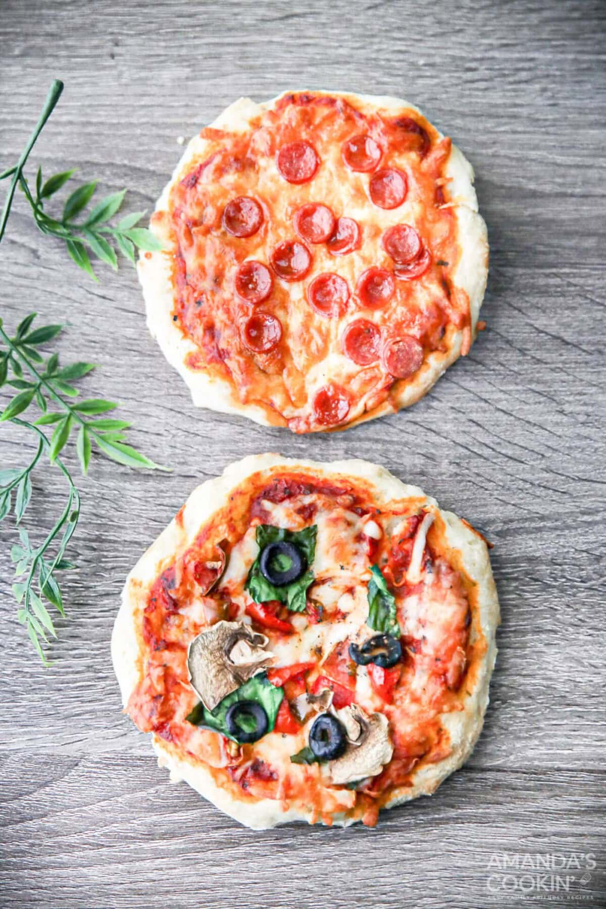 overhead photo of Air Fryer Pizza