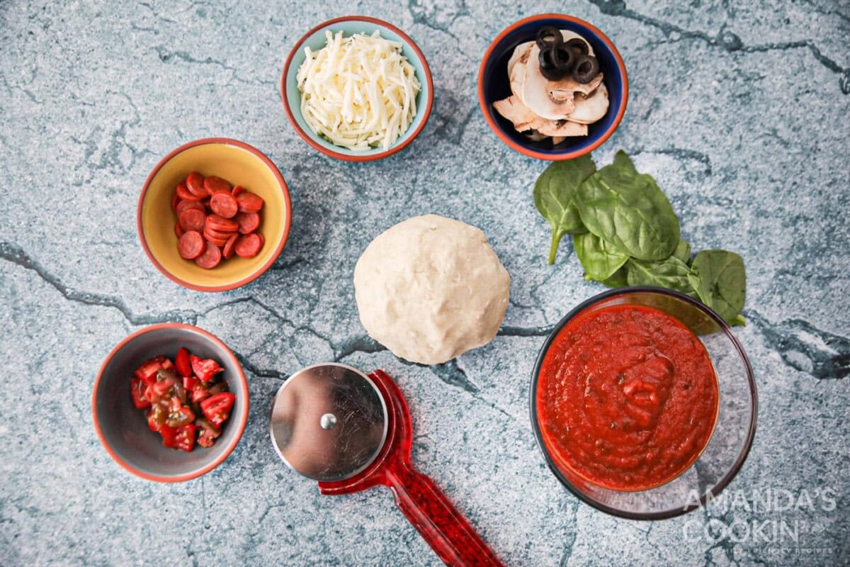ingredients for Air Fryer Pizza