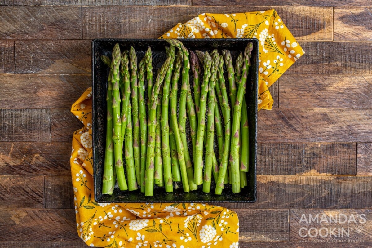 asparagus in a casserole dish